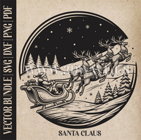 Thumbnail for Santa Claus & reindeer| Vector Art: LaserCut Files for Cricut, Glowforge SVG | Digital Products