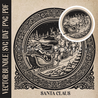 Thumbnail for Santa Claus & reindeer| Vector Art: LaserCut Files for Cricut, Glowforge SVG | Digital Products