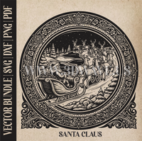 Thumbnail for Santa Claus & reindeer| Vector Art: LaserCut Files for Cricut, Glowforge SVG | Digital Products