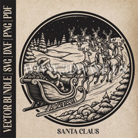 Thumbnail for Santa Claus & reindeer| Vector Art: LaserCut Files for Cricut, Glowforge SVG | Digital Products