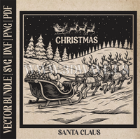 Thumbnail for Santa Claus & reindeer| Vector Art: LaserCut Files for Cricut, Glowforge SVG | Digital Products