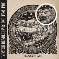 Thumbnail for Santa Claus & reindeer| Vector Art: LaserCut Files for Cricut, Glowforge SVG | Digital Products