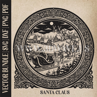Thumbnail for Santa Claus & reindeer| Vector Art: LaserCut Files for Cricut, Glowforge SVG | Digital Products