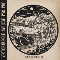 Thumbnail for Santa Claus & reindeer| Vector Art: LaserCut Files for Cricut, Glowforge SVG | Digital Products