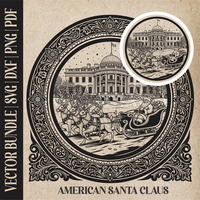 Thumbnail for American Santa Claus & reindeer| Vector Art: LaserCut Files for Cricut, Glowforge SVG | Digital Products