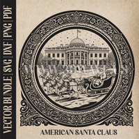 Thumbnail for American Santa Claus & reindeer| Vector Art: LaserCut Files for Cricut, Glowforge SVG | Digital Products