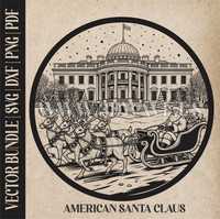 Thumbnail for American Santa Claus & reindeer| Vector Art: LaserCut Files for Cricut, Glowforge SVG | Digital Products