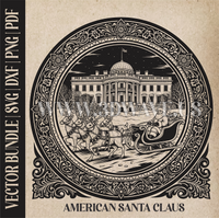 Thumbnail for American Santa Claus & reindeer| Vector Art: LaserCut Files for Cricut, Glowforge SVG | Digital Products
