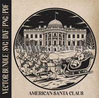 Thumbnail for American Santa Claus & reindeer| Vector Art: LaserCut Files for Cricut, Glowforge SVG | Digital Products