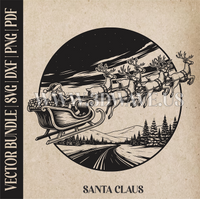 Thumbnail for American Santa Claus & reindeer| Vector Art: LaserCut Files for Cricut, Glowforge SVG | Digital Products