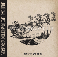 Thumbnail for American Santa Claus & reindeer| Vector Art: LaserCut Files for Cricut, Glowforge SVG | Digital Products