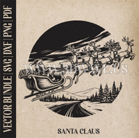 Thumbnail for American Santa Claus & reindeer| Vector Art: LaserCut Files for Cricut, Glowforge SVG | Digital Products