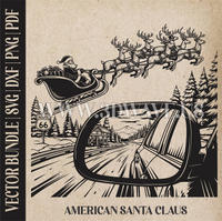 Thumbnail for American Santa Claus & reindeer| Vector Art: LaserCut Files for Cricut, Glowforge SVG | Digital Products