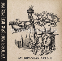 Thumbnail for American Santa Claus & reindeer| Vector Art: LaserCut Files for Cricut, Glowforge SVG | Digital Products