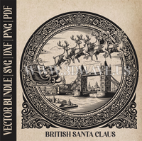 Thumbnail for British Santa Claus & reindeer| Vector Art: LaserCut Files for Cricut, Glowforge SVG | Digital Products