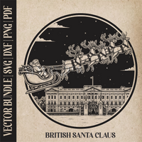 Thumbnail for British Santa Claus & reindeer| Vector Art: LaserCut Files for Cricut, Glowforge SVG | Digital Products