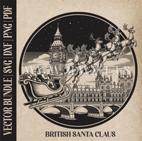 Thumbnail for British Santa Claus & reindeer| Vector Art: LaserCut Files for Cricut, Glowforge SVG | Digital Products
