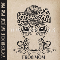 Thumbnail for Frog Mom | Vector Art: LaserCut Files for Cricut, Glowforge SVG | Digital Products