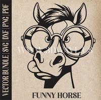 Thumbnail for Funny Horse | Vector Art: LaserCut Files for Cricut, Glowforge SVG | Digital Products
