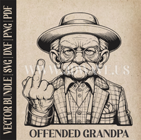 Thumbnail for Offended Grandpa | Vector Art: LaserCut Files for Cricut, Glowforge SVG | Digital Products