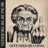 Thumbnail for Offended Grandma | Vector Art: LaserCut Files for Cricut, Glowforge SVG | Digital Products