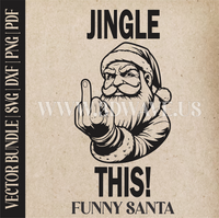 Thumbnail for Funny Santa Claus | Vector Art: LaserCut Files for Cricut, Glowforge SVG | Digital Products