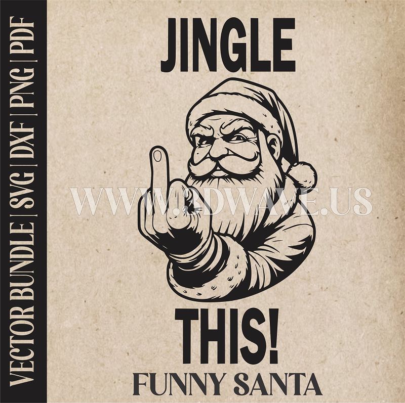 Funny Santa Claus | Vector Art: LaserCut Files for Cricut, Glowforge SVG | Digital Products