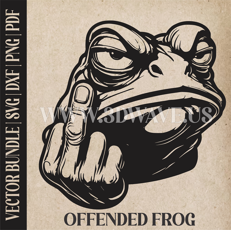 Offended Frog | Vector Art: LaserCut Files for Cricut, Glowforge SVG | Digital Products