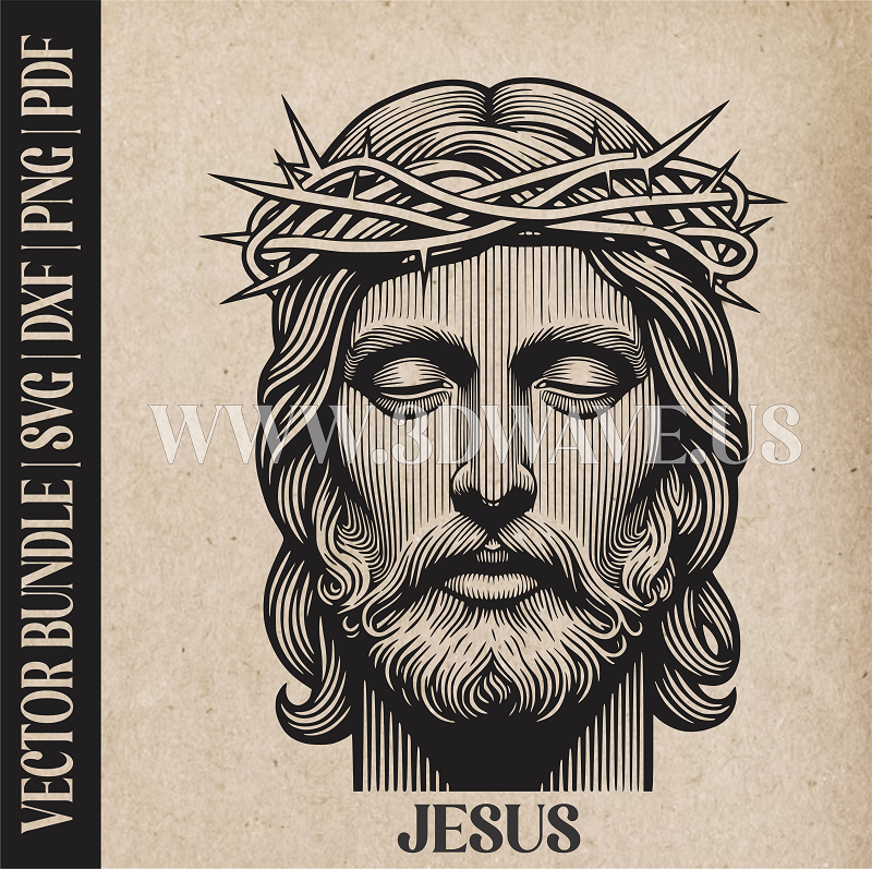 Jesus Christ | Vector Art: LaserCut Files for Cricut, Glowforge SVG | Digital Products