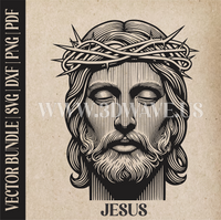 Thumbnail for Jesus Christ | Vector Art: LaserCut Files for Cricut, Glowforge SVG | Digital Products