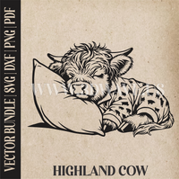 Thumbnail for Highland cow | Vector Art: LaserCut Files for Cricut, Glowforge SVG | Digital Products