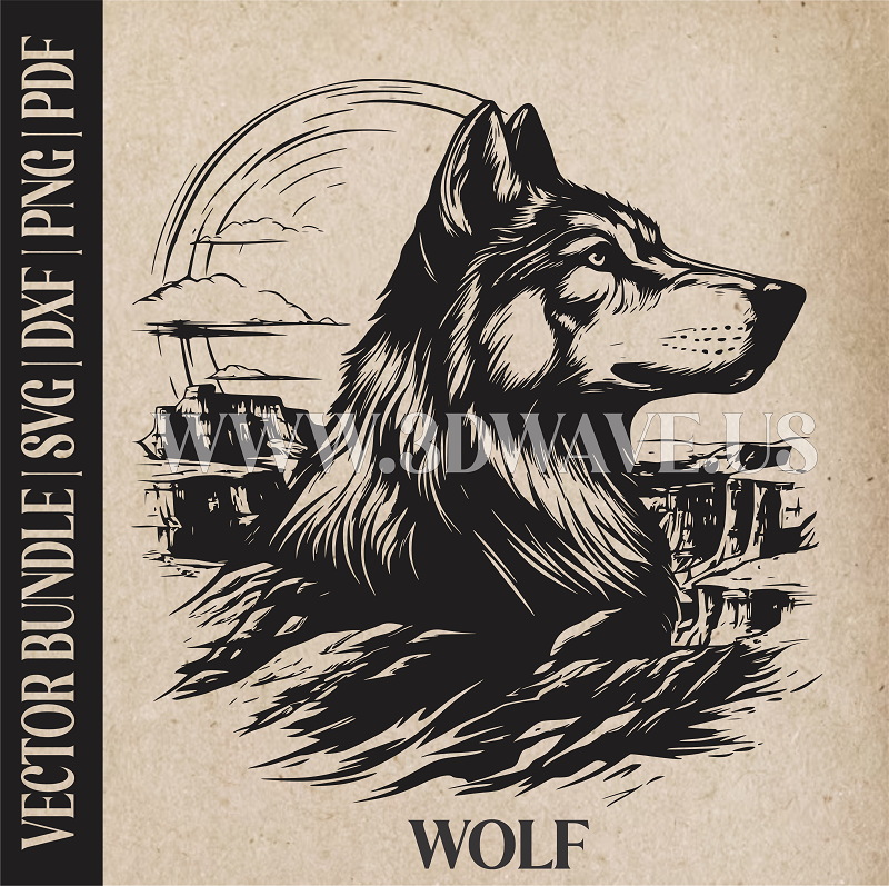 Wolf | Vector Art: LaserCut Files for Cricut, Glowforge SVG | Digital Products