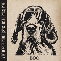 Thumbnail for Basset Hound Santa Dog | Vector Art: LaserCut Files for Cricut, Glowforge SVG | Digital Products