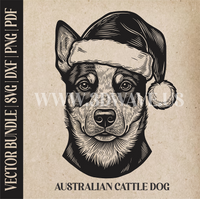 Thumbnail for Australian Cattle Dog Santa Dog  | Vector Art: LaserCut Files for Cricut, Glowforge SVG | Digital Products