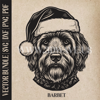 Thumbnail for Barbet Santa Dog  | Vector Art: LaserCut Files for Cricut, Glowforge SVG | Digital Products
