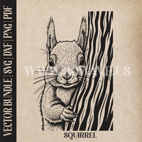 Thumbnail for Squirrel  | Vector Art: LaserCut Files for Cricut, Glowforge SVG | Digital Products