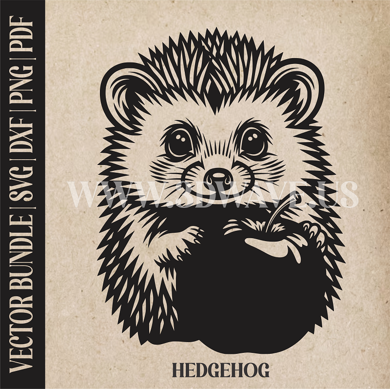 Hedgehog  | Vector Art: LaserCut Files for Cricut, Glowforge SVG | Digital Products