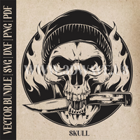 Thumbnail for Skull  | Vector Art: LaserCut Files for Cricut, Glowforge SVG | Digital Products