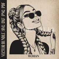 Thumbnail for Woman  | Vector Art: LaserCut Files for Cricut, Glowforge SVG | Digital Products