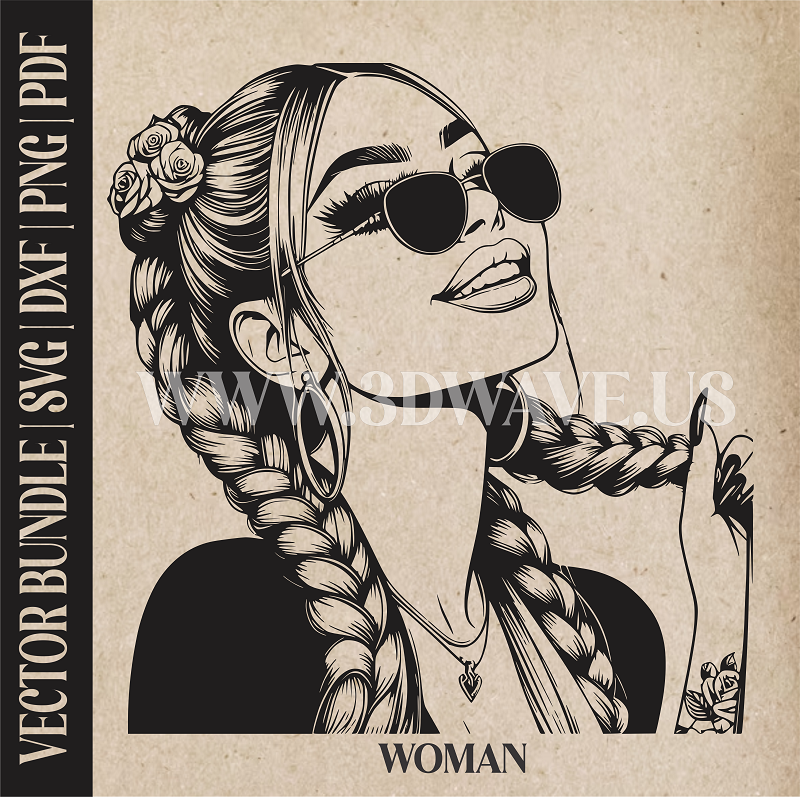 Woman  | Vector Art: LaserCut Files for Cricut, Glowforge SVG | Digital Products