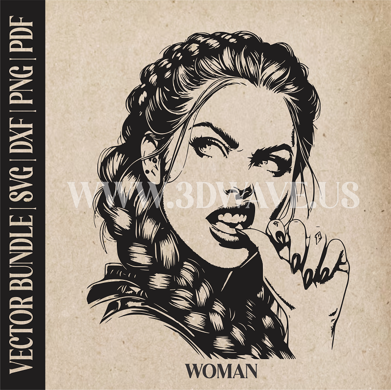 Woman  | Vector Art: LaserCut Files for Cricut, Glowforge SVG | Digital Products