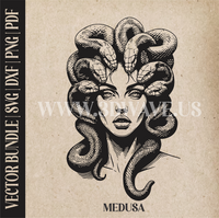 Thumbnail for Medusa  | Vector Art: LaserCut Files for Cricut, Glowforge SVG | Digital Products