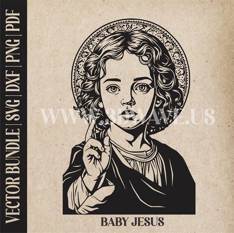 Baby Jesus  | Vector Art: LaserCut Files for Cricut, Glowforge SVG | Digital Products