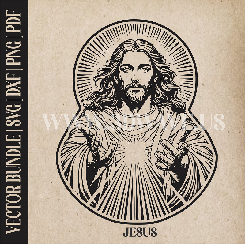 Jesus Christ  | Vector Art: LaserCut Files for Cricut, Glowforge SVG | Digital Products