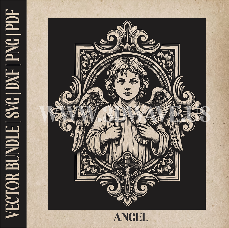 Angel  | Vector Art: LaserCut Files for Cricut, Glowforge SVG | Digital Products