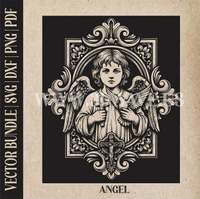 Thumbnail for Angel  | Vector Art: LaserCut Files for Cricut, Glowforge SVG | Digital Products