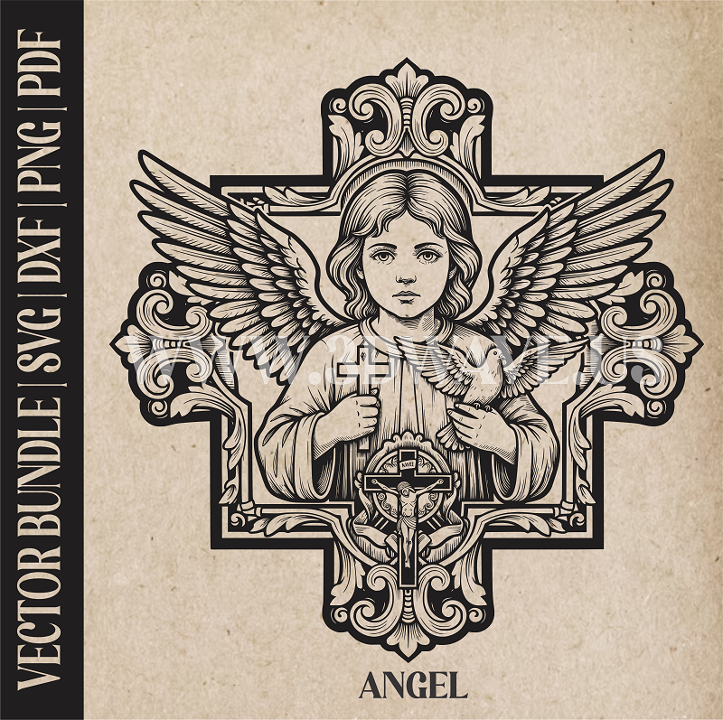 Angel  | Vector Art: LaserCut Files for Cricut, Glowforge SVG | Digital Products