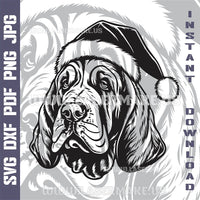 Thumbnail for Bloodhound Santa Dog Laser and Cricut SVG Vector Files