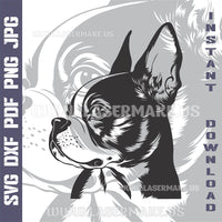 Thumbnail for Boston Terrier Laser and Cricut SVG Vector Files