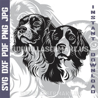Thumbnail for Brittany Spaniels Laser and Cricut SVG Vector Files